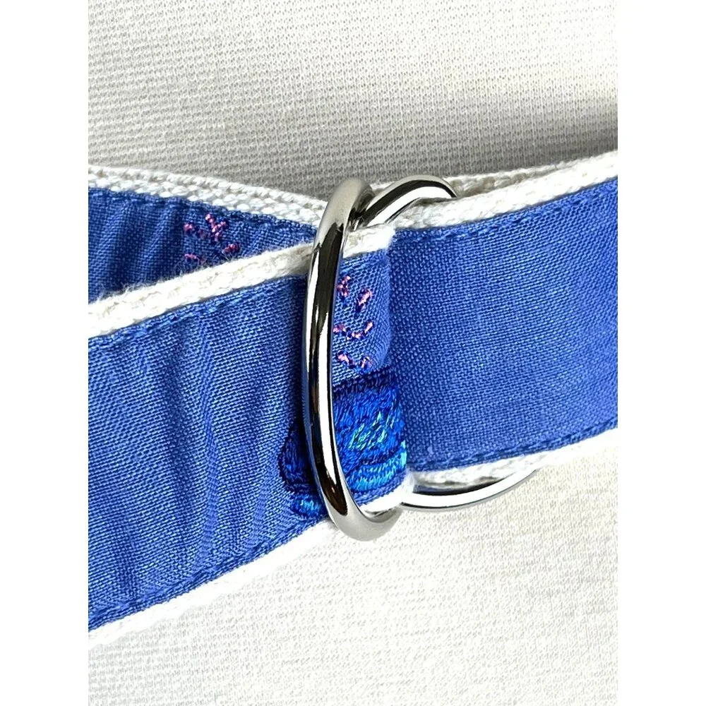 CJ  Laing Embroidered Whale , Fisherman, Coastal  Nautical D Ring Belt, Small - Picture 6 of 8